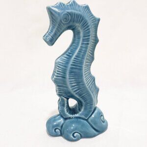 Blue Seahorse on Waves Figurine HG Global 2018 6.5" Ocean Animal Tropical Décor